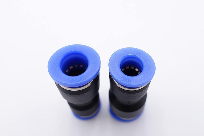 IVLPHA Push to Connect Fitting 5/16" Tube OD x 1/4" Tube OD Reducer, Pneumatic Air Water Straight Union Two Way Connector/Coupler (Pack of 5) - Image 2